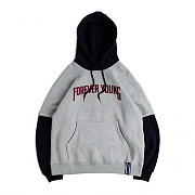 [ROMANTIC CROWN] FOREVER YOUNG LAYERED HOODIE_GRAY