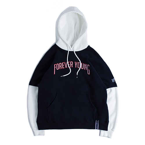 [ROMANTIC CROWN] FOREVER YOUNG LAYERED HOODIE_NAVY