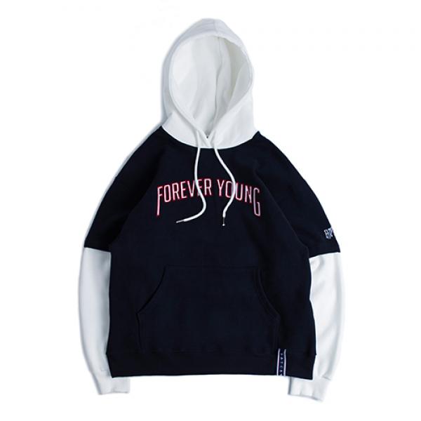 [ROMANTIC CROWN] FOREVER YOUNG LAYERED HOODIE_NAVY