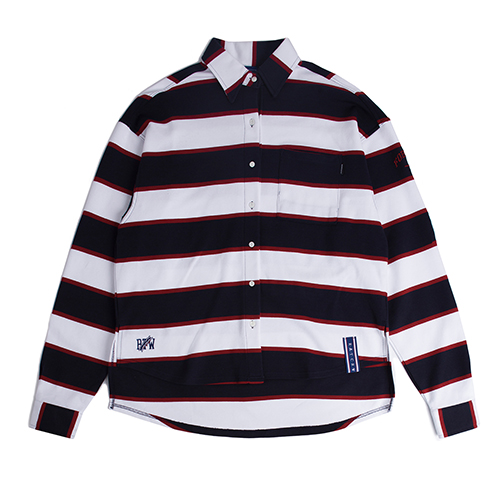 [ROMANTIC CROWN] STRIPE COTTON SHIRT_NAVY
