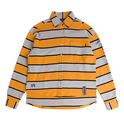 [ROMANTIC CROWN] STRIPE COTTON SHIRT_MUSTARD
