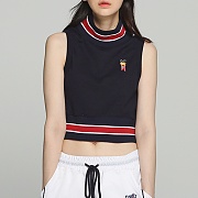 [ROMANTIC CROWN] BINDER CROP SLEEVELESS_NAVY