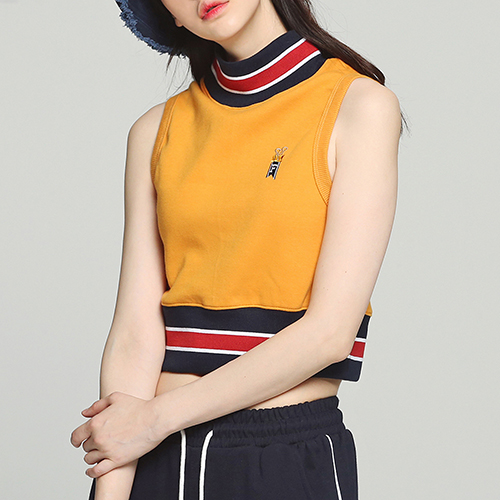 [ROMANTIC CROWN] BINDER CROP SLEEVELESS_MUSTARD