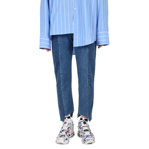 Unbalance Denim Pants (Blue)