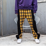 CHECK PATTERN DENIM BANDING PANTS (2color)