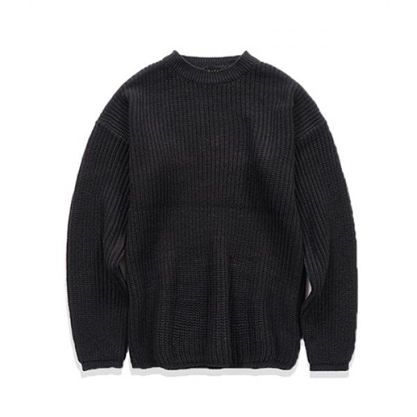 [Ϲ] (UNISEX) OVERSIZE SPECIAL KNIT (BLACK)