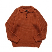 (UNISEX) BASIC COLLAR KNIT (Brick)