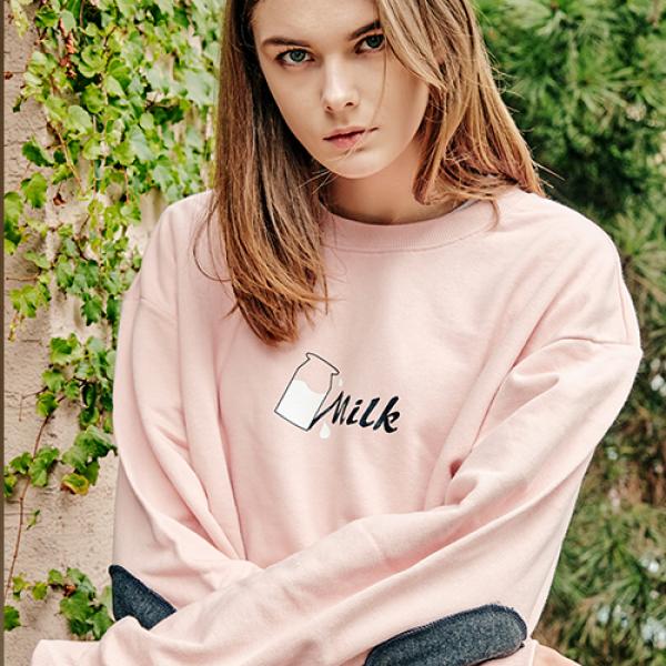 [] ANOTHER FRAME - MILK BOTTLE CREWNECK (PINK) ޸  Ʈ