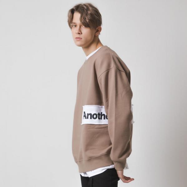[] ANOTHER FRAME - AF SIDE BOX CREWNECK (BEIGE)   Ʈ ũ