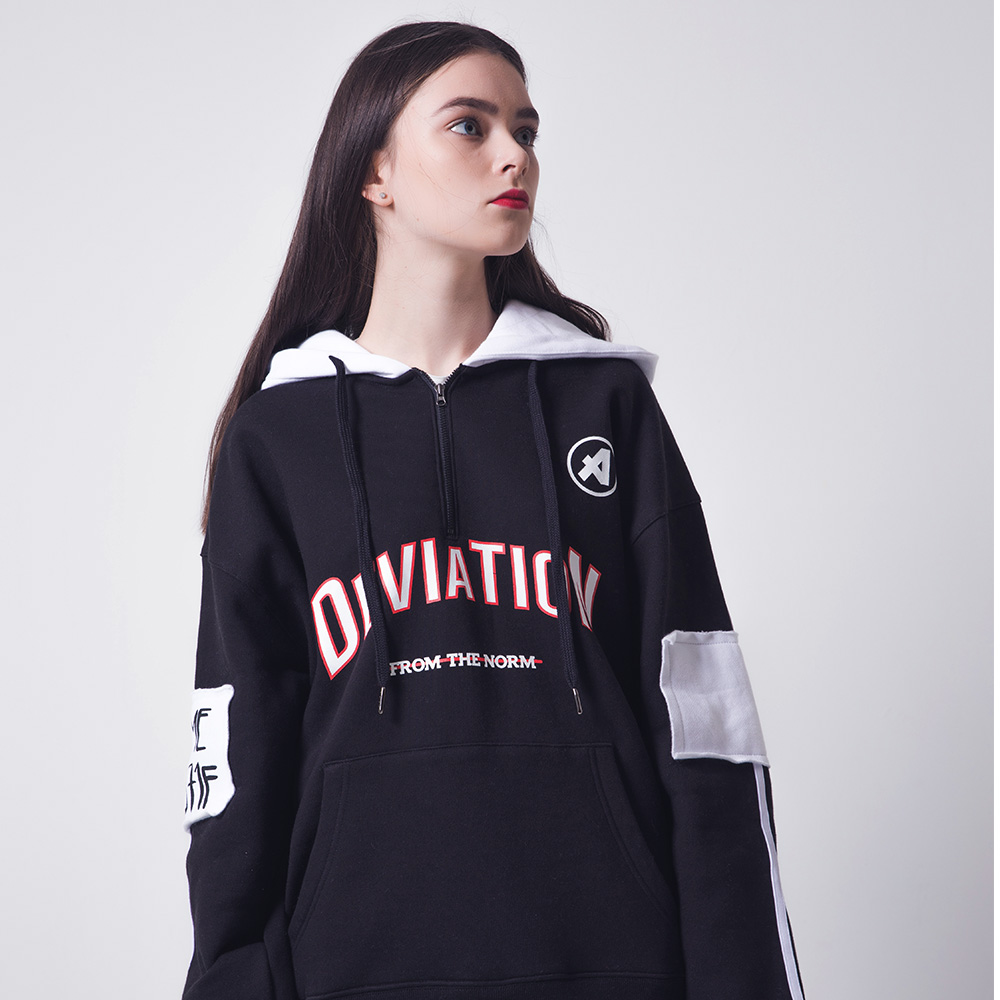 [] ANOTHER FRAME - SIDE LINE HALF ZIP UP HOODIE (NAVY)  ĵ ĵƼ 