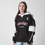 [] ANOTHER FRAME - SIDE LINE HALF ZIP UP HOODIE (BLACK)  ĵ ĵƼ 