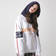 [] ANOTHER FRAME - SIDE LINE HALF ZIP UP HOODIE (WHITE)  ĵ ĵƼ 