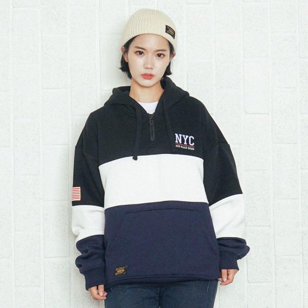 [õ] ACIDBLACK - STAR N STRIPES BLOCK HOOD (BLACK)  ĵƼ