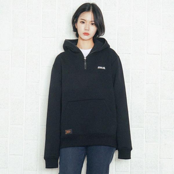 [õ] ACIDBLACK - RARE HALF ZIPUP HOOD (BLACK)   ĵƼ