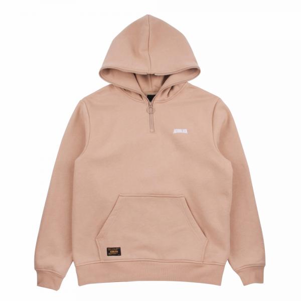 [õ] ACIDBLACK - RARE HALF ZIPUP HOOD (BEIGE)   ĵƼ
