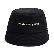 [FRESH ANTI YOUTH] LOGO BUCKET HAT -BLACK