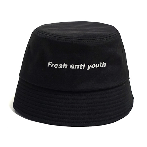 [FRESH ANTI YOUTH] LOGO BUCKET HAT -BLACK