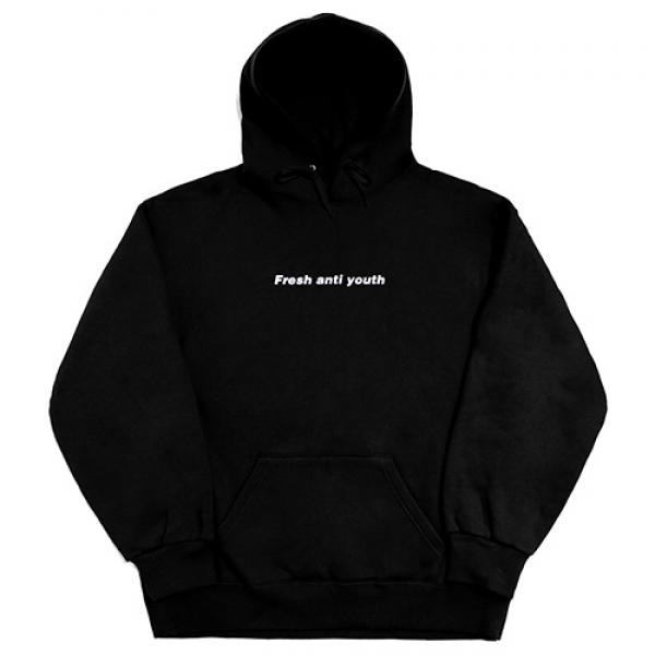 [FRESH ANTI YOUTH] LOGO HOOD SWEATER-BLACK