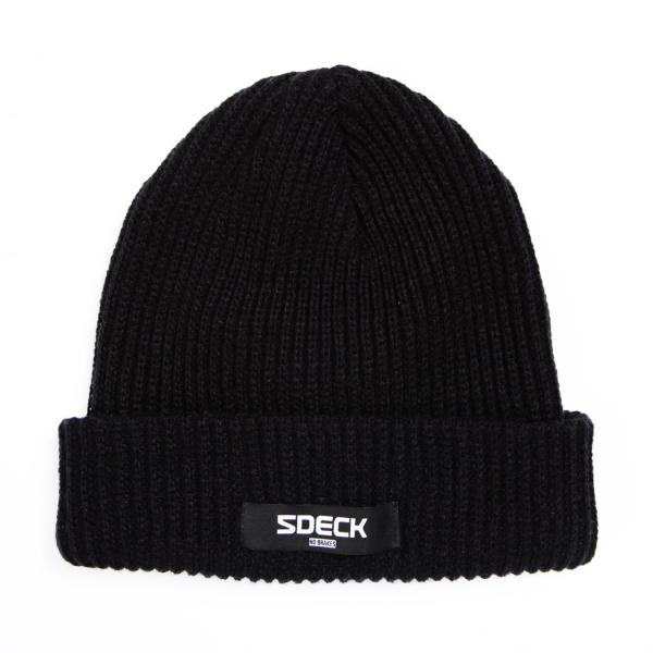 5C-006 LOGO LABEL LONG BEANIE BLACK