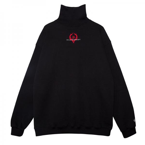 CROWN LOGO TURTLENECK SWEATSHIRT BLACK
