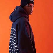 BACK MESSAGE BOXY HOODIE (BLACK)