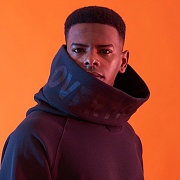 OVER THE ONE HALF NECK HOODIE (CHARCOAL)