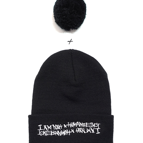 BASIC LOGO BELL BEANIE-BLACK
