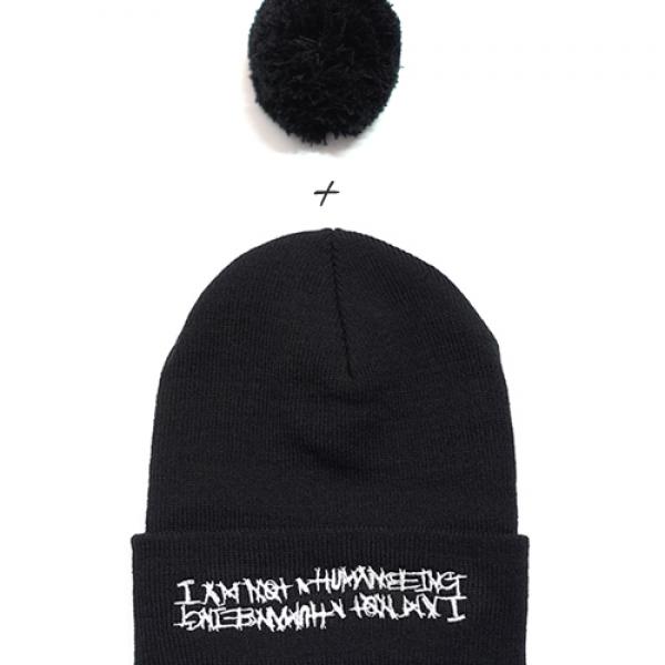 BASIC LOGO BELL BEANIE-BLACK
