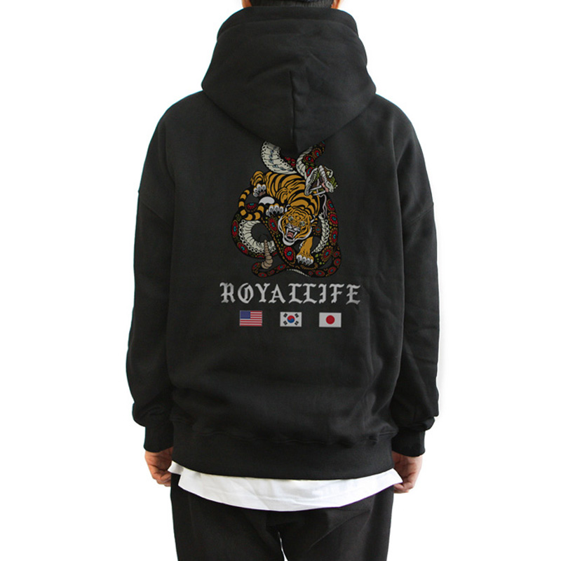 RLOHZ104 SNAKE TIGER OVERFIT HOODIE ZIP UP