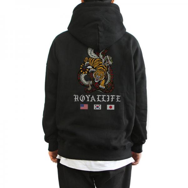 RLOHZ104 SNAKE TIGER OVERFIT HOODIE ZIP UP