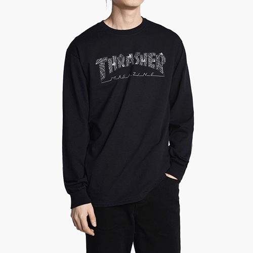 WEB LONG SLEEVE TEE-BLK