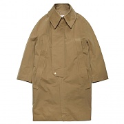 OVER-FIT DOUBLE PLACKET LONG COAT-BEIGE