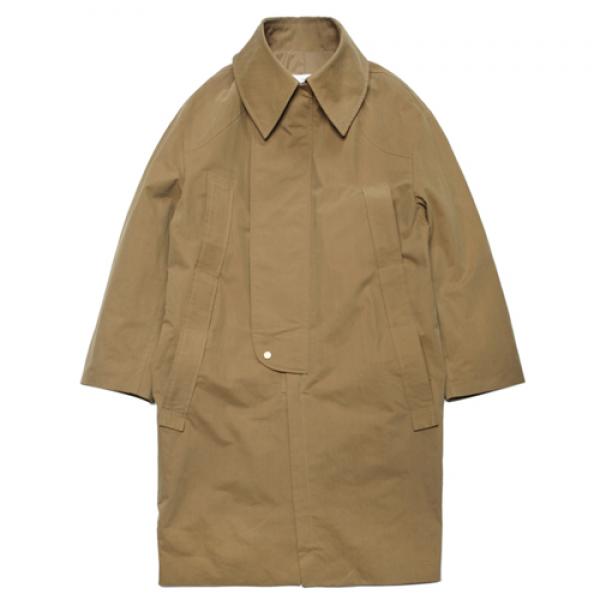 OVER-FIT DOUBLE PLACKET LONG COAT-BEIGE