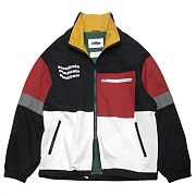 PLASTICATE COLOR-BLOCK COACH JACKET-BLACK
