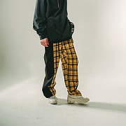 [104]CHECK PATTERN DENIM PANTS