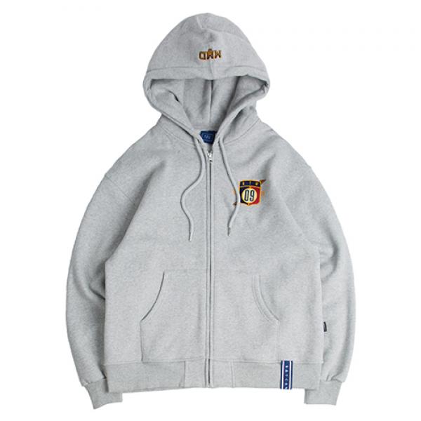 [ROMANTIC CROWN] CEREMONY TAPE HOOD ZIP UP_GREY