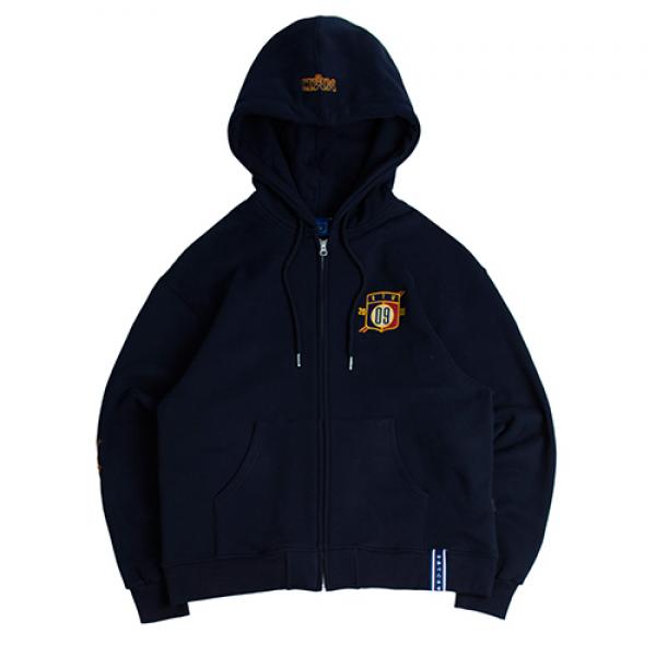 [ROMANTIC CROWN] CEREMONY TAPE HOOD ZIP UP_NAVY