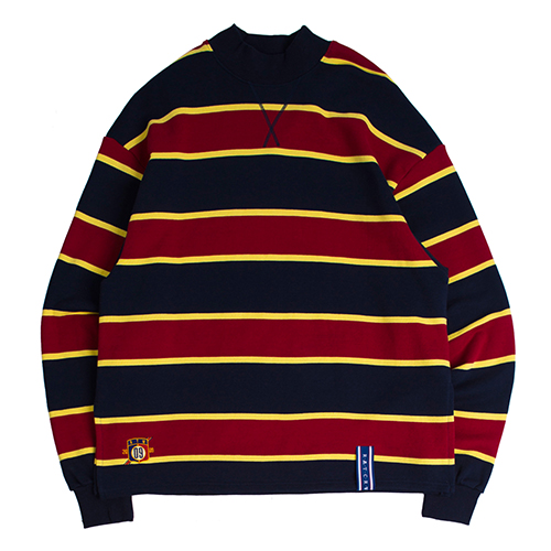 [ROMANTIC CROWN] STRIPED MIDDLE NECK_NAVY