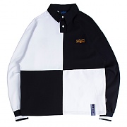 [ROMANTIC CROWN] QUARTER BLOCK POLO SHIRT_WHITE