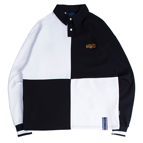 [ROMANTIC CROWN] QUARTER BLOCK POLO SHIRT_WHITE