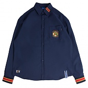 [ROMANTIC CROWN] STRIPED CUFFS SHIRT_NAVY