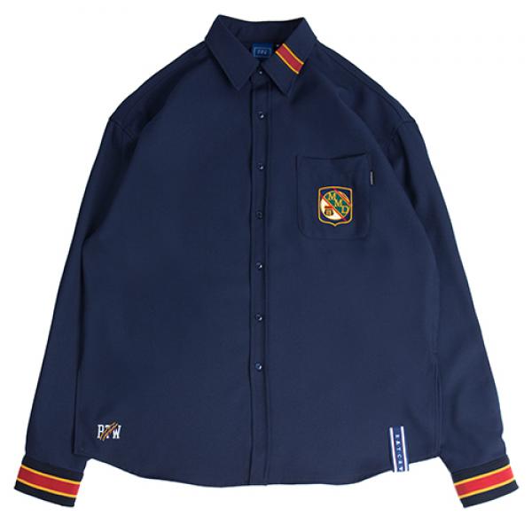 [ROMANTIC CROWN] STRIPED CUFFS SHIRT_NAVY