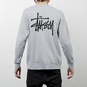 BASIC STUSSY CREW-GRY(blk)