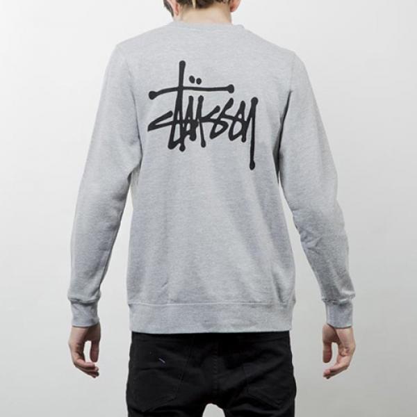 BASIC STUSSY CREW-GRY(blk)