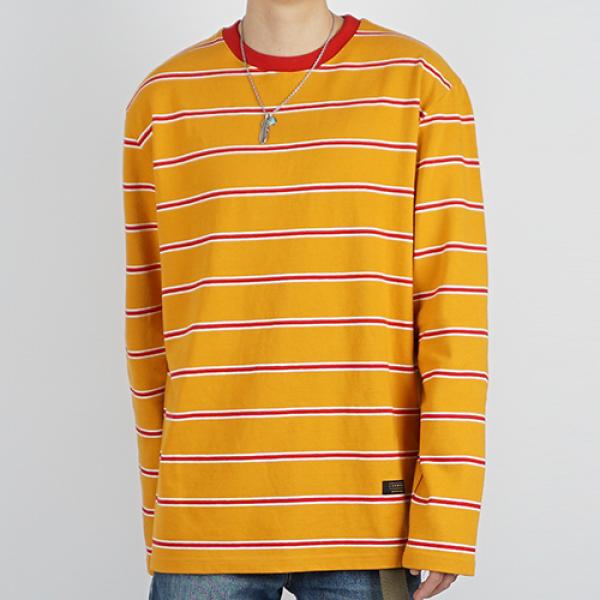 3LINE STRIPE L/S TEE (MUSTARD)