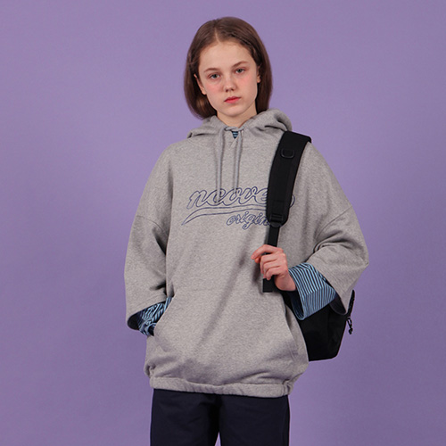 Short sleeve hoodie-gray