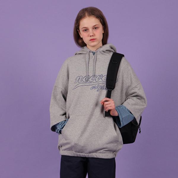 Short sleeve hoodie-gray