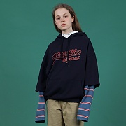 Short sleeve hoodie-navy
