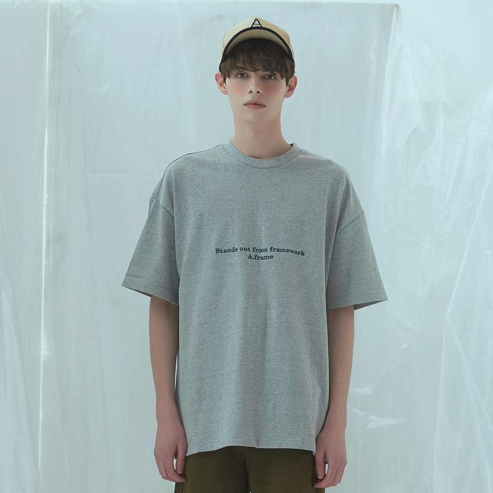 [] ANOTHER FRAME - FRONT AF LOGO T-SHIRT (M.GRAY)  Ƽ Ƽ