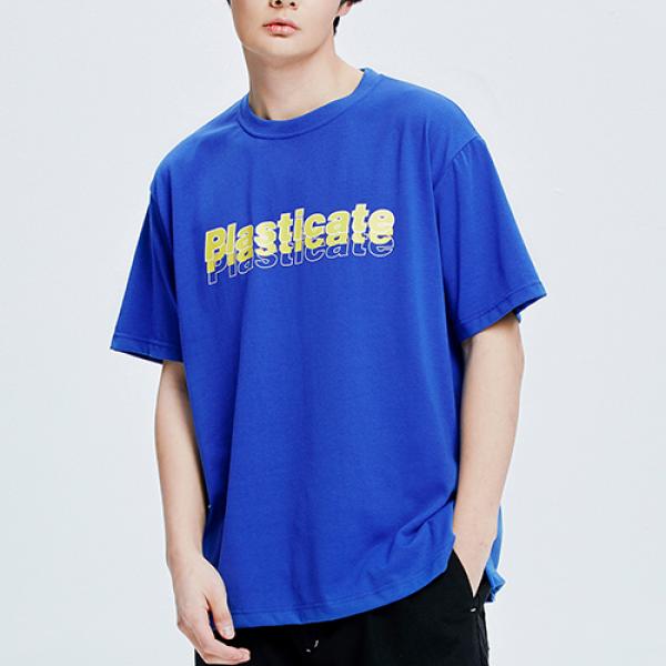 PLASTICATE Multi Logo 1/2 T-Shirts (blue)